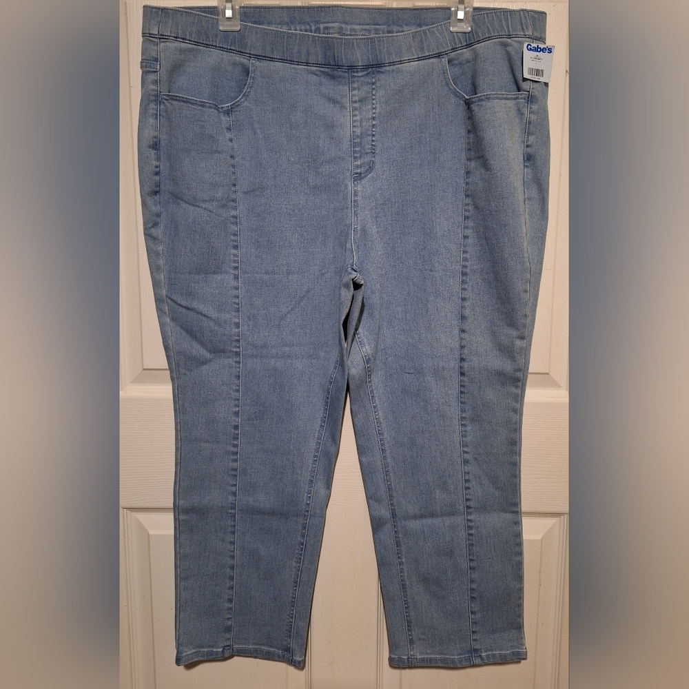New Isaac Mizrahi Live Plus Size 22WP Pull on Jeans